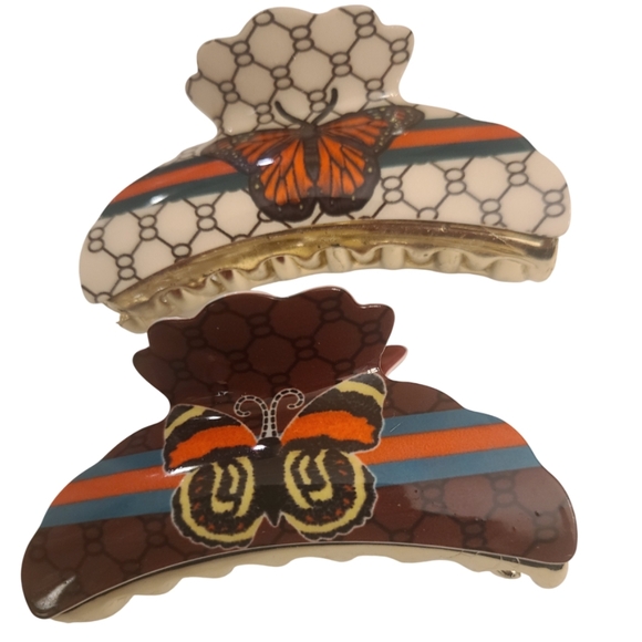 Butterfly Pattern Hair Claw Clips - Picture 1 of 5